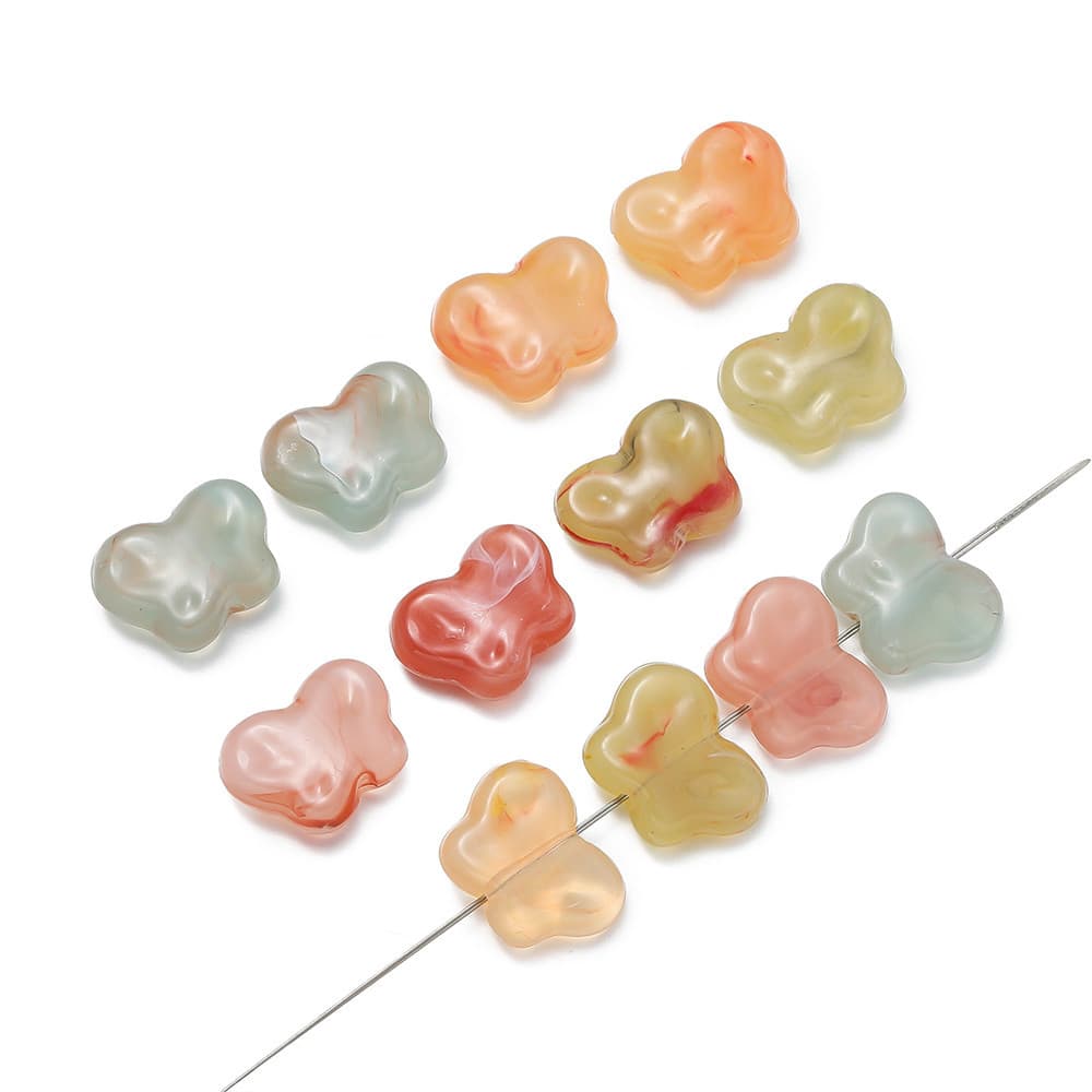 Kunkka ลูกปัดหินเทียมอะคริลิก20ชิ้นลูกปัดสองสีสำหรับทำสร้อยคอ DIY สร้อยข้อมือ รูปที่ 7