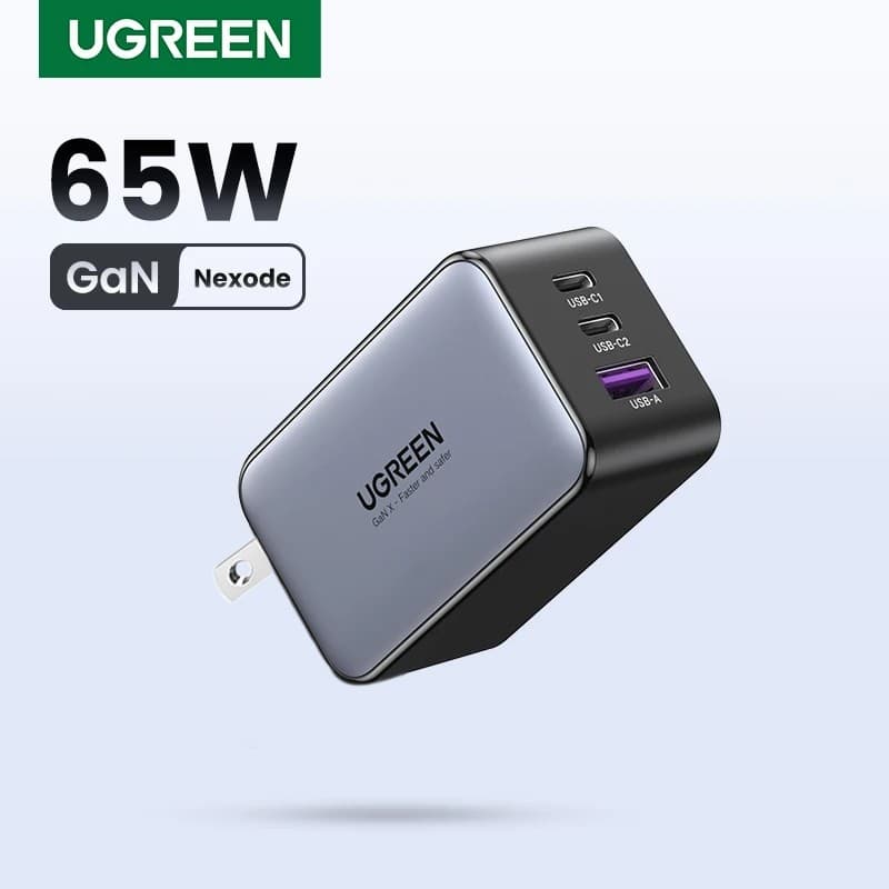 UGREEN 65W GaN Charger 2C1A Fast Charger QC 4.0 PD3.0 สําหรับ IPhone Samsung Xiaomi Huawei แล็ปท็อปแท็บเล็ต รูปที่ 1