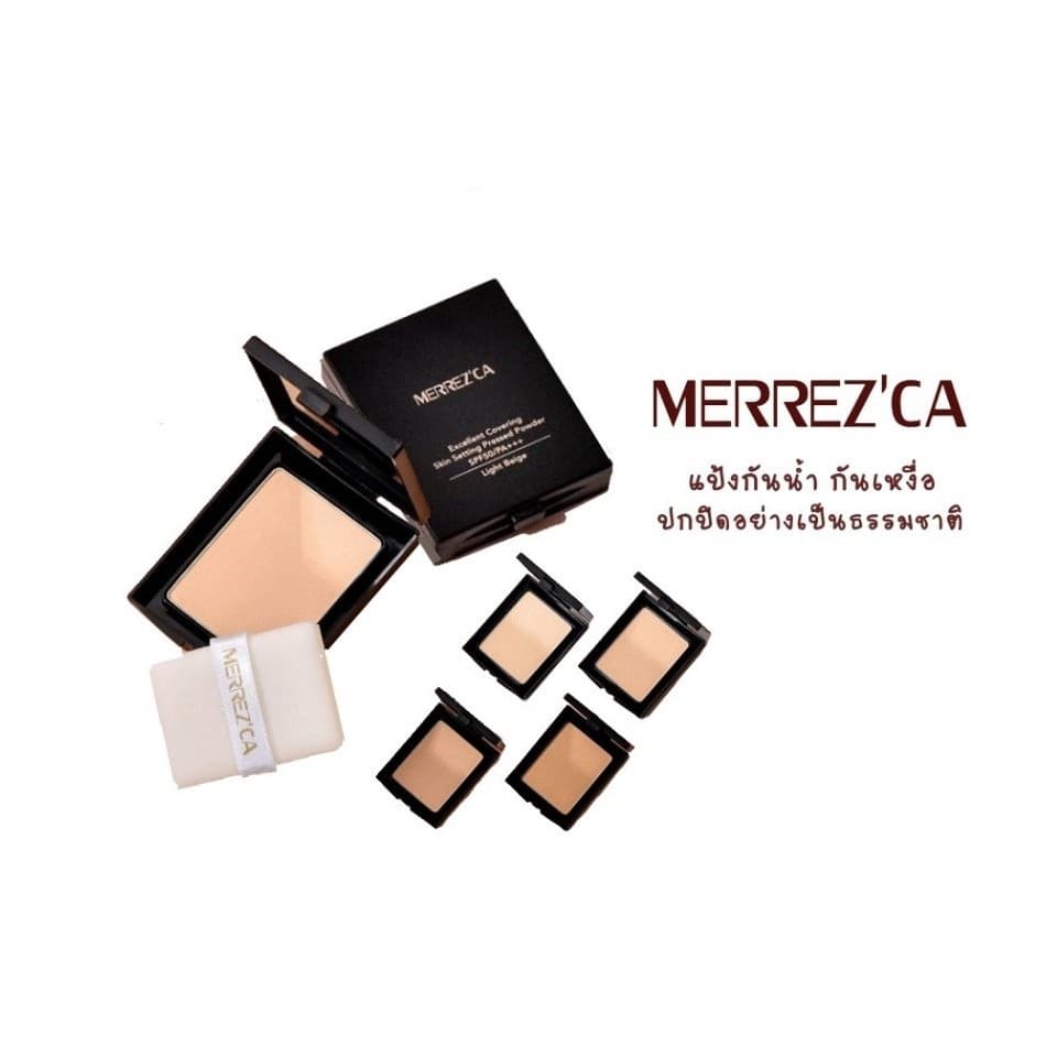 Merrezca Excellent Covering Skin Setting Pressed Powder SPF 50 / PA+++ 7g. แป้งพัฟกันน้ำ รูปที่ 2