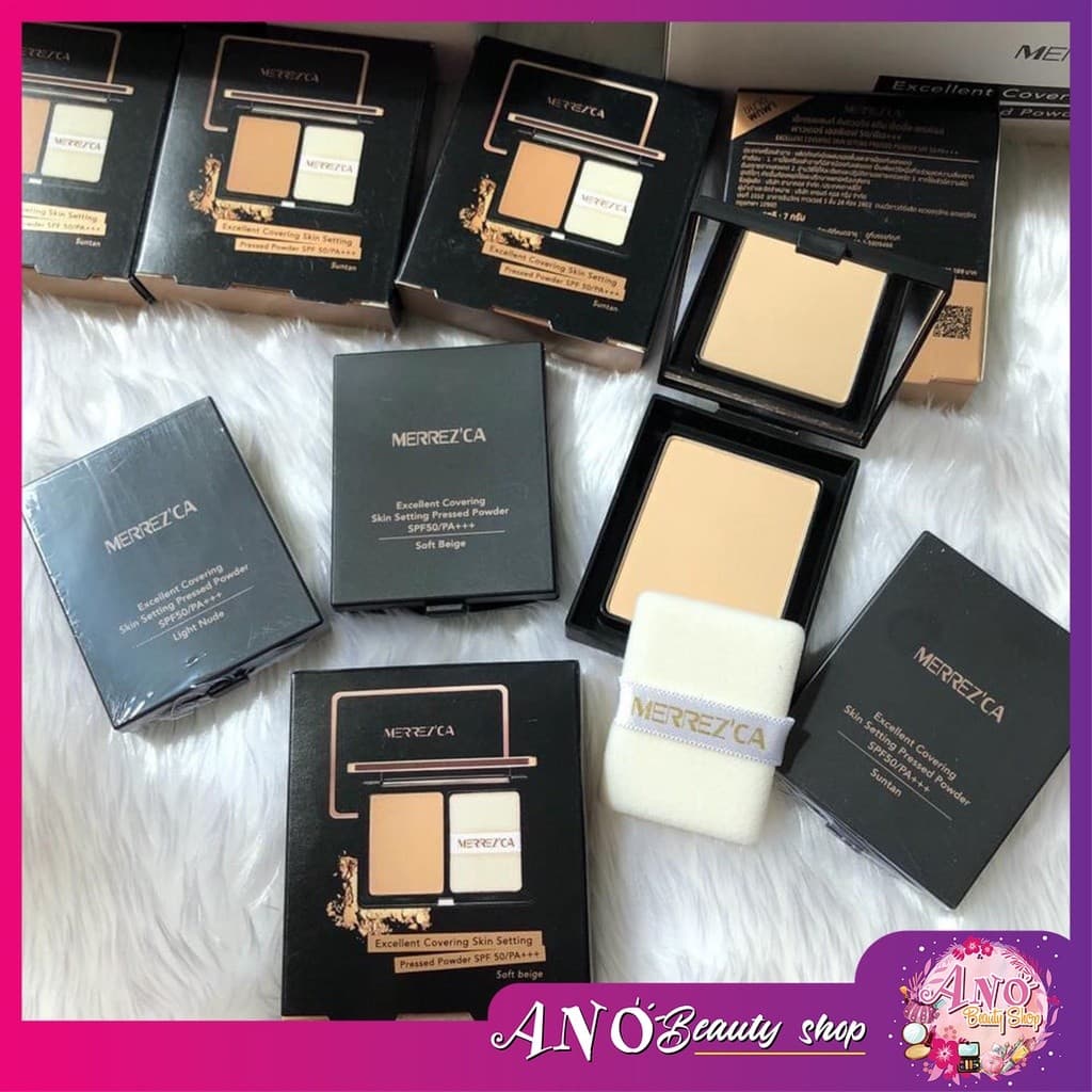 Merrezca Excellent Covering Skin Setting Pressed Powder SPF 50 / PA+++ 7g. แป้งพัฟกันน้ำ รูปที่ 1