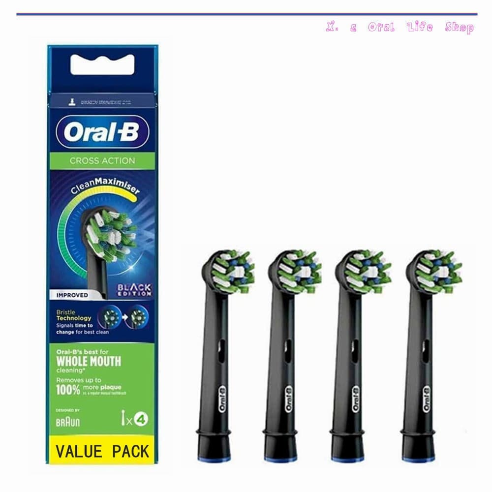 Oral b Cross Action เปลี่ยนหัวแปรงรีฟิลสําหรับแปรงสีฟันไฟฟ้า Original from Germany 4 นับ รูปที่ 1