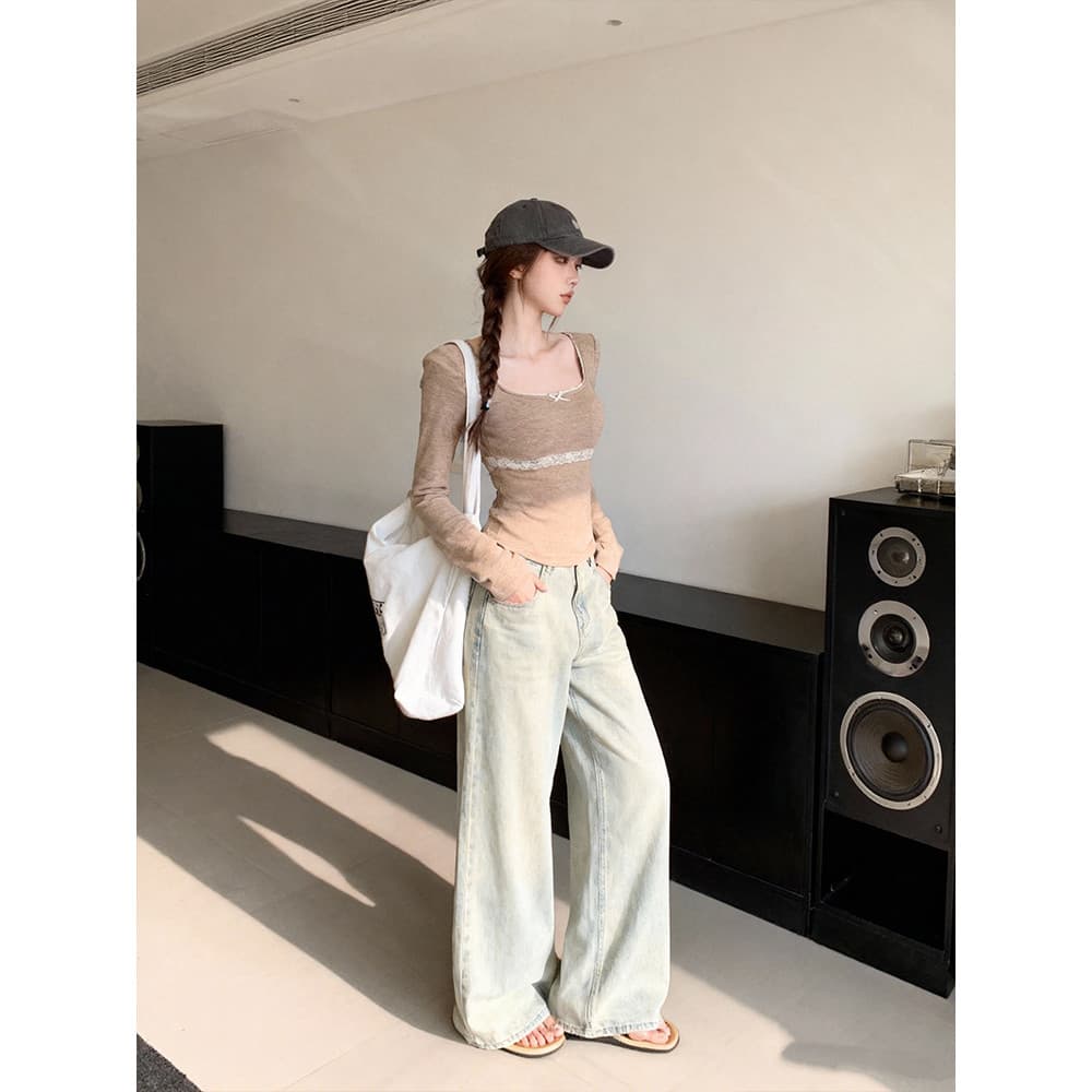 Vogue เสื้อยืดแขนยาว เสริมฟองน้ำในตัว เรียบๆใส่ได้ทุกวัน รูปที่ 5