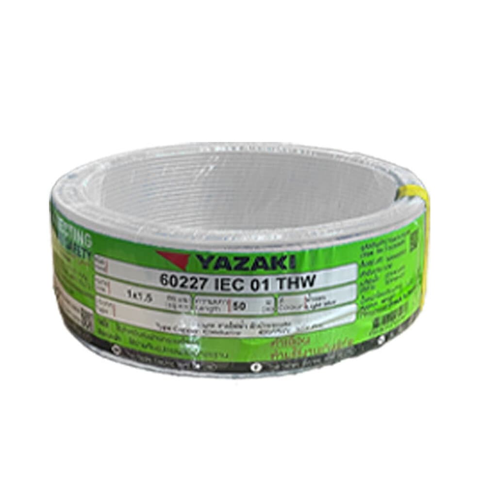 THAI YAZAKI สายไฟ THW 1.5 Sqmm. มีสีให้เลือก ม้วนละ 50เมตร ม้วนเต็มตัดตรงจากโรงงาน รูปที่ 2