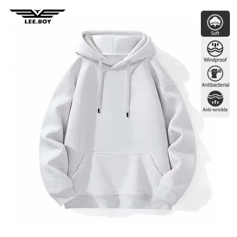 เสื้อกันหนาวผู้ชาย ยับยาก รีดง่าย ฤดูใบไม้ร่วงและฤดูหนาว Basic มีฮู้ดสวมหัว รูปที่ 4