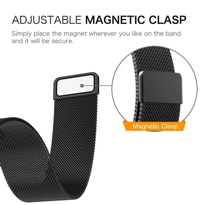 20mm 22mm สายรัดแม่เหล็ก Milanese Loop for Amazfit Bip 6 5 สายรัดโลหะ for Redmi Watch 5 Active 5 Lite /Huawei /Garmin รูปที่ 8