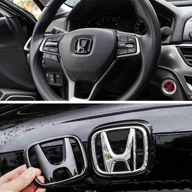 โลโก้ H หน้า-หลัง สีดํา 1 ชิ้น สําหรับ Honda Jazz City HRV Civic BRV GLOSSY BBA รูปที่ 9