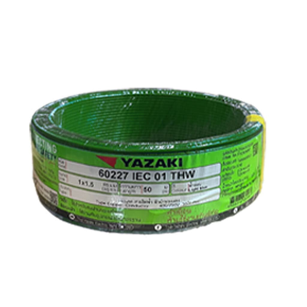 THAI YAZAKI สายไฟ THW 1.5 Sqmm. มีสีให้เลือก ม้วนละ 50เมตร ม้วนเต็มตัดตรงจากโรงงาน รูปที่ 3