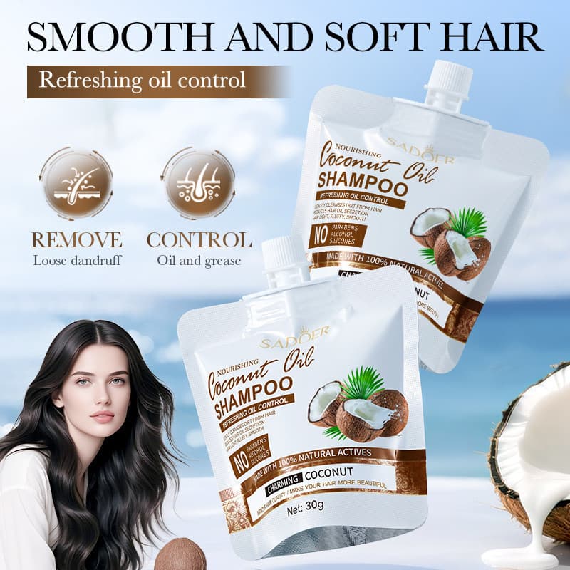 คุณภาพดีมากCoconut Oil HAIR MASK ทรีทเม้นท์ แชมพู เชื่อมแกนผม บำรุงผม ครีมนวดผม ตัวบูสแกนผม กู้ผมเสีย รูปที่ 2