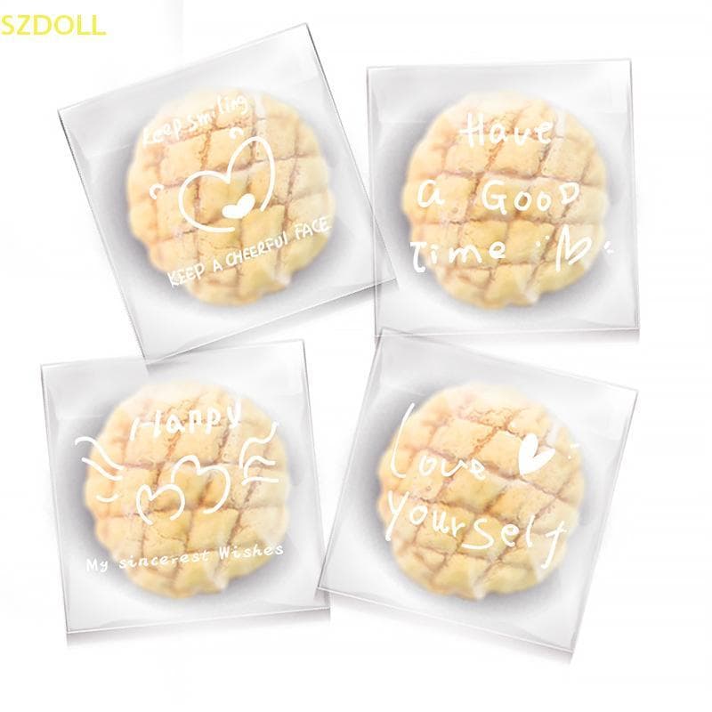 100 ชิ้น Happy Clear กระเป๋า Self กาว Candy คุกกี้เบเกอรี่กระเป๋า Self กาวของขวัญส่วนบุคคล Pastry บิสกิตบรรจุภัณฑ์ถุง DOM รูปที่ 7