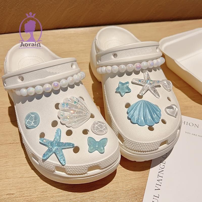 # ANTH # 1 ชุด DIY Clogs รองเท้าแตะสวนรองเท้าตกแต่งน่ารักปลาดาวเรซิ่นรองเท้า Charms อุปกรณ์เสริม Buckles Pins หญิงผู้หญิงของขวัญ. รูปที่ 1