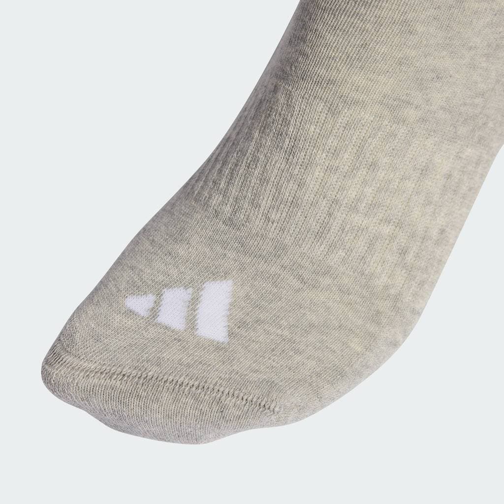 adidas Lifestyle 3-Stripes Cushioned Crew Socks 3 Pair Pack Unisex Grey KC9640 รูปที่ 3