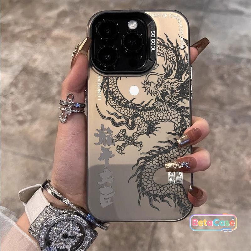 เคสโทรศัพท์ลายมังกรสีดำและขาวสุดเท่สไตล์แฟชั่น IMD สำหรับ iPhone 17 17pro 16 16pro 11 15 14 13 12 XR X XS Max 8 7Plus รูปที่ 6