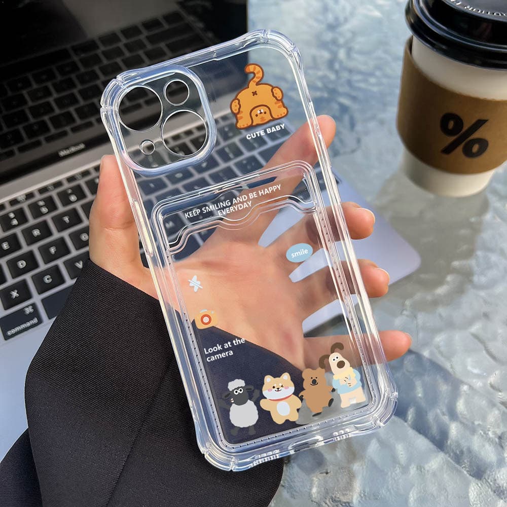 Clear ซองใส่การ์ด case for iPhone 17 16 11 13 15 12 14 Pro Max X XSMax SE XR XS 7 8 Plus เคสโทรศัพท์ซิลิโคน TPU โปร่งใส รูปที่ 7