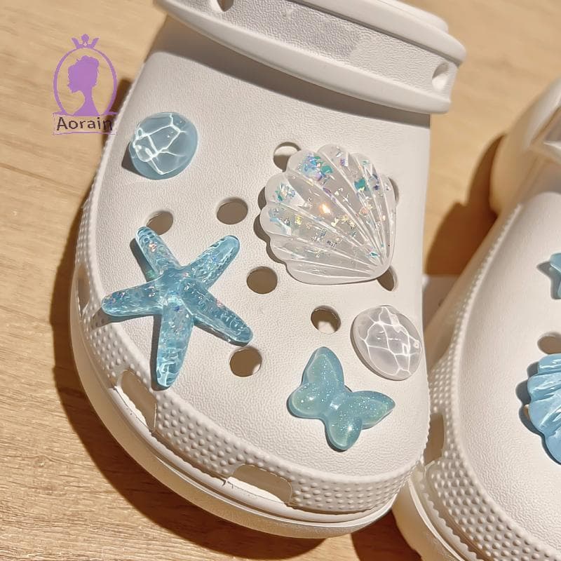 # ANTH # 1 ชุด DIY Clogs รองเท้าแตะสวนรองเท้าตกแต่งน่ารักปลาดาวเรซิ่นรองเท้า Charms อุปกรณ์เสริม Buckles Pins หญิงผู้หญิงของขวัญ. รูปที่ 6