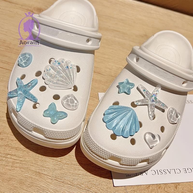 # ANTH # 1 ชุด DIY Clogs รองเท้าแตะสวนรองเท้าตกแต่งน่ารักปลาดาวเรซิ่นรองเท้า Charms อุปกรณ์เสริม Buckles Pins หญิงผู้หญิงของขวัญ. รูปที่ 7