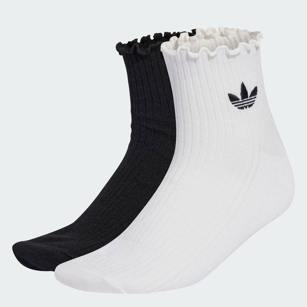 adidas ไลฟ์สไตล์ ถุงเท้าความยาวสี่ส่วนแต่งระบาย Unisex สีขาว KD8367 รูปที่ 1