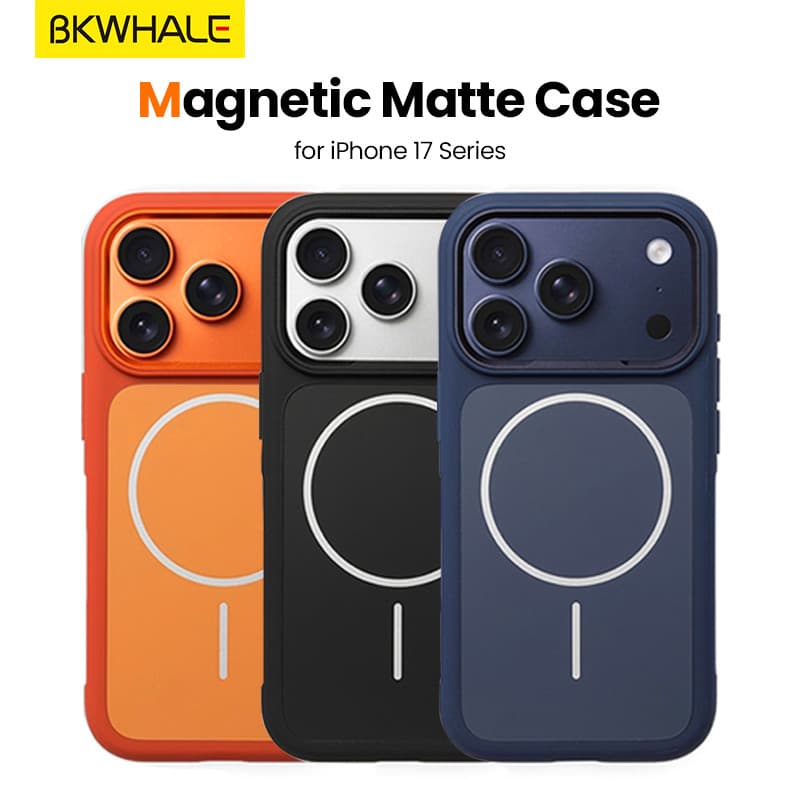 BKWHALE Magnetic Matteกันกระแทกเคสโทรศัพท์สําหรับiPhone 17 Pro Maxขอบซิลิโคนอ่อนนุ่ม + Hrad PCปกหลังสําหรับiPhone 17Airพรีเมี่ยมกันกระแทกป้องกันปลอก รูปที่ 1