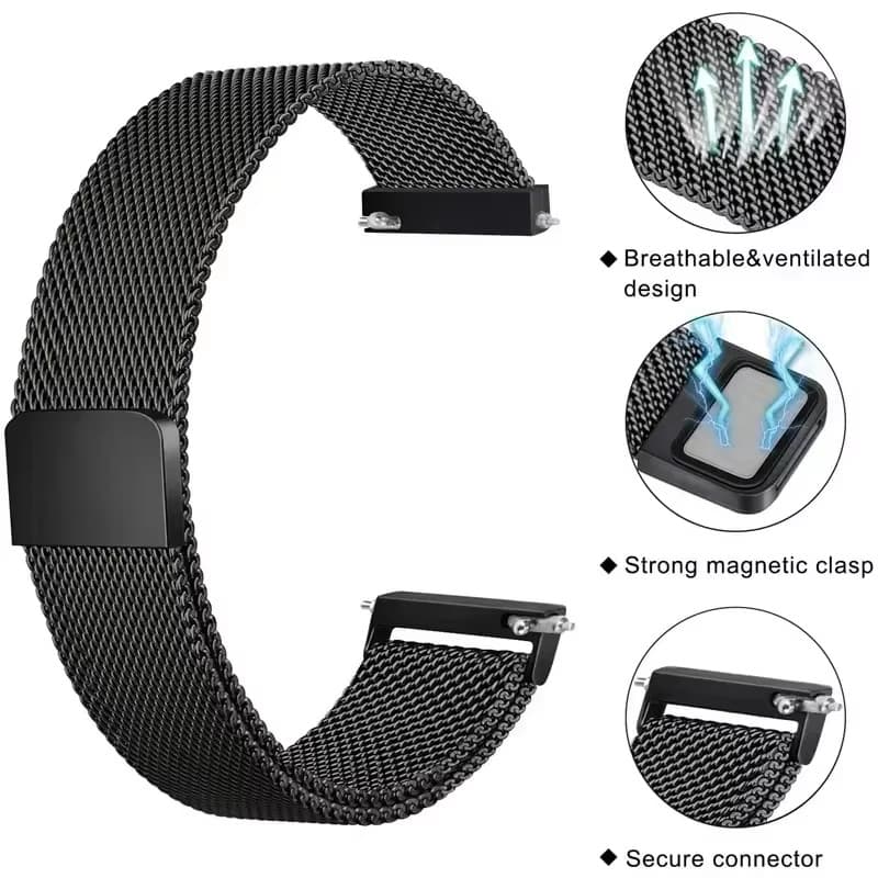 20mm 22mm สายรัดแม่เหล็ก Milanese Loop for Amazfit Bip 6 5 สายรัดโลหะ for Redmi Watch 5 Active 5 Lite /Huawei /Garmin รูปที่ 7