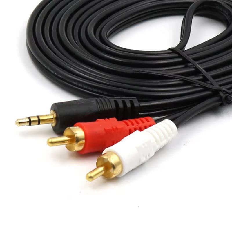 ขนาด 3.5 มม. ถึง 2 RCA ชุบทอง สำหรับเสียงสเตอริโอ Y-Splitter หญิง-ชาย สำหรับลำโพง รูปที่ 5