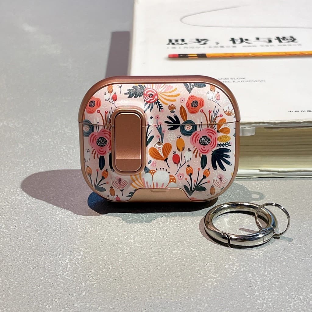 MANGO กรณีปลอกสําหรับ AirPods 4 Pro 3 2 กรณีปลอก Gen 4th Gen4 Secure ล็อคที่วางโทรศัพท์กันกระแทกภาพที่มีสีสันดอกไม้ รูปที่ 7