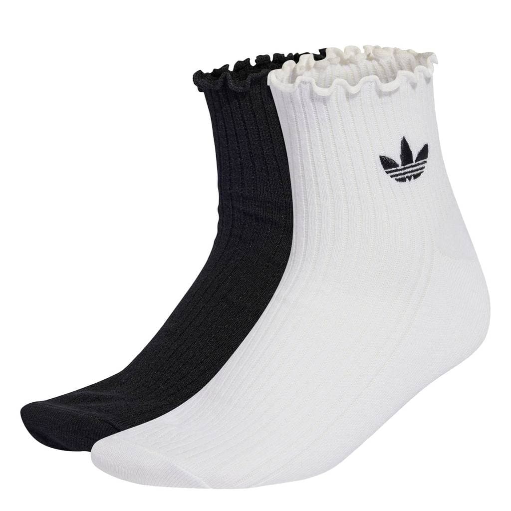 adidas ไลฟ์สไตล์ ถุงเท้าความยาวสี่ส่วนแต่งระบาย Unisex สีขาว KD8367 รูปที่ 5