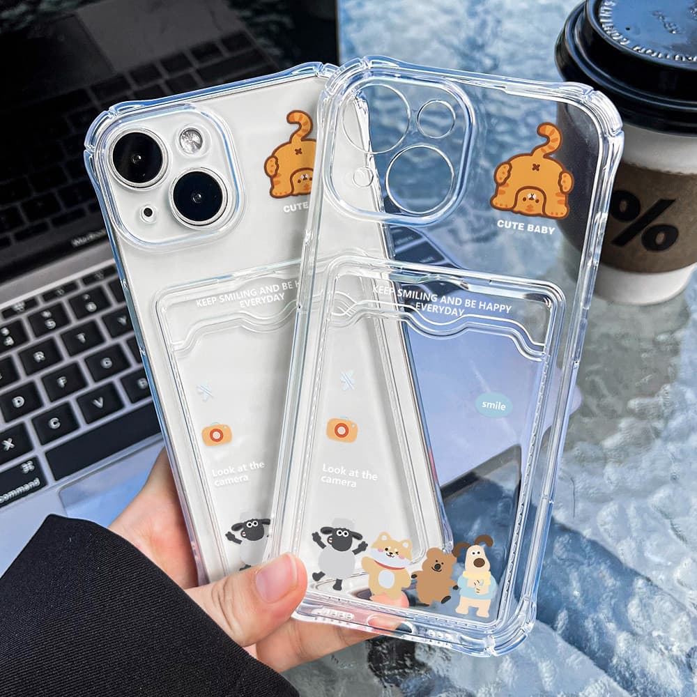 Clear ซองใส่การ์ด case for iPhone 17 16 11 13 15 12 14 Pro Max X XSMax SE XR XS 7 8 Plus เคสโทรศัพท์ซิลิโคน TPU โปร่งใส รูปที่ 6