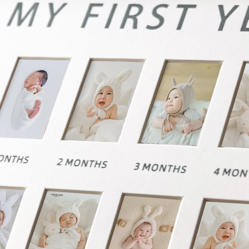 กรอบรูปเด็ก MY FIRST YEAR บันทึกการเติบโตของทารก กรอบรูปความทรงจำลูก ของตกแต่งห้องเด็ก รูปที่ 3