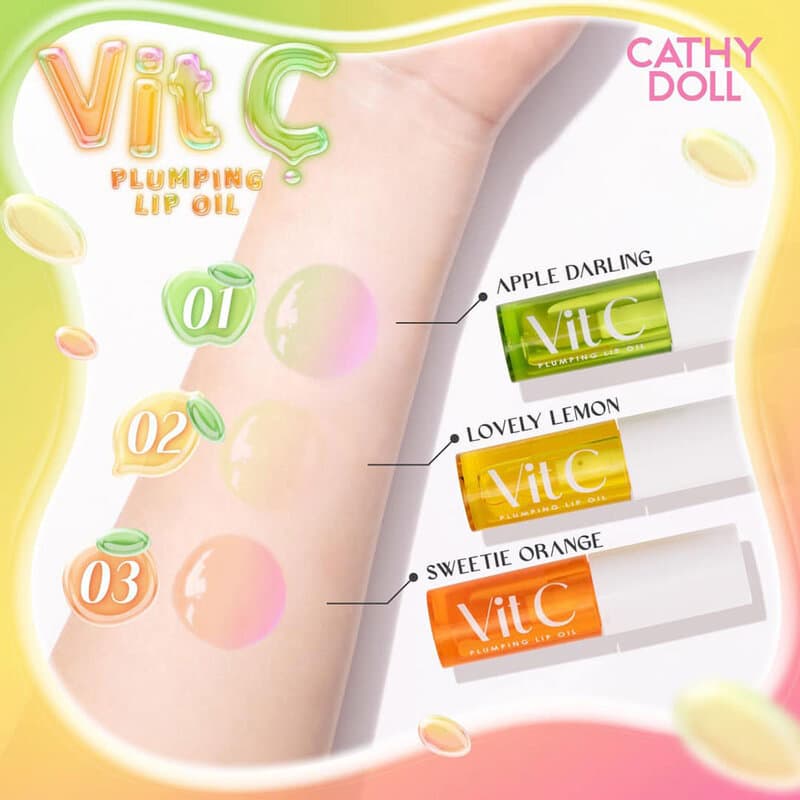 Cathy Doll Vit C Plumping Lip Oil 2.4g เคที่ ดอลล์ ลิปออยล์บำรุงริมฝีปาก รูปที่ 7