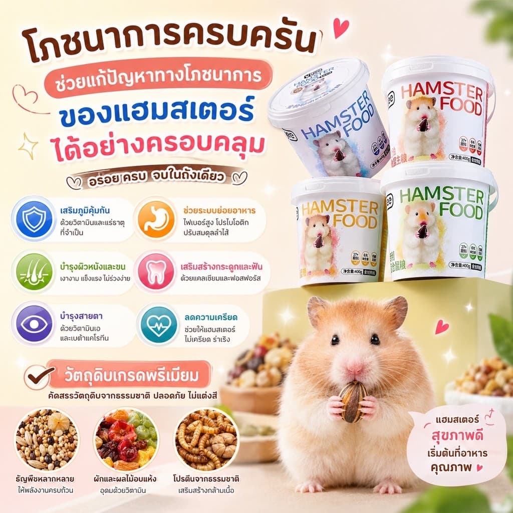 Hambit. อาหารแฮมสเตอร์ อร่อยครบจบในถังเดียว! รูปที่ 2