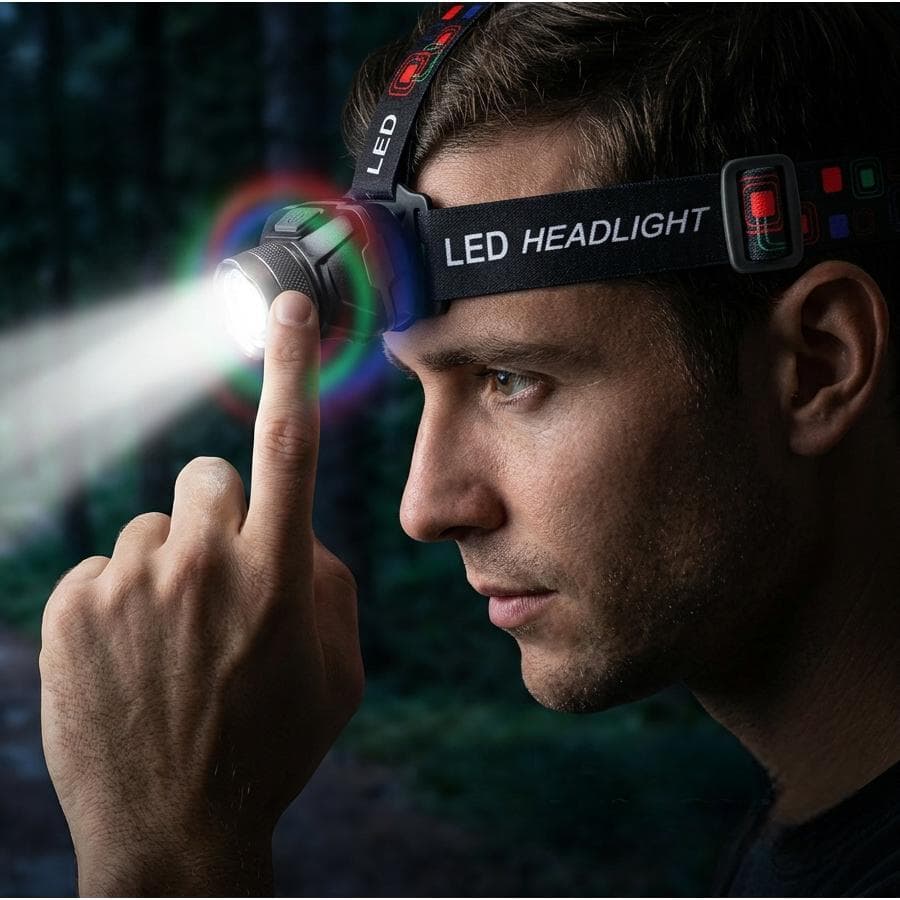 สายรัดหน้าผาก LED สำหรับไฟฉายคาดหัว อัปเกรดหนาพิเศษ ยืดหยุ่น ปรับขนาดได้ สายรัดไฟหน้าดีไซน์ทันสมัยและดีไซน์ใหม่ล่าสุด รูปที่ 4