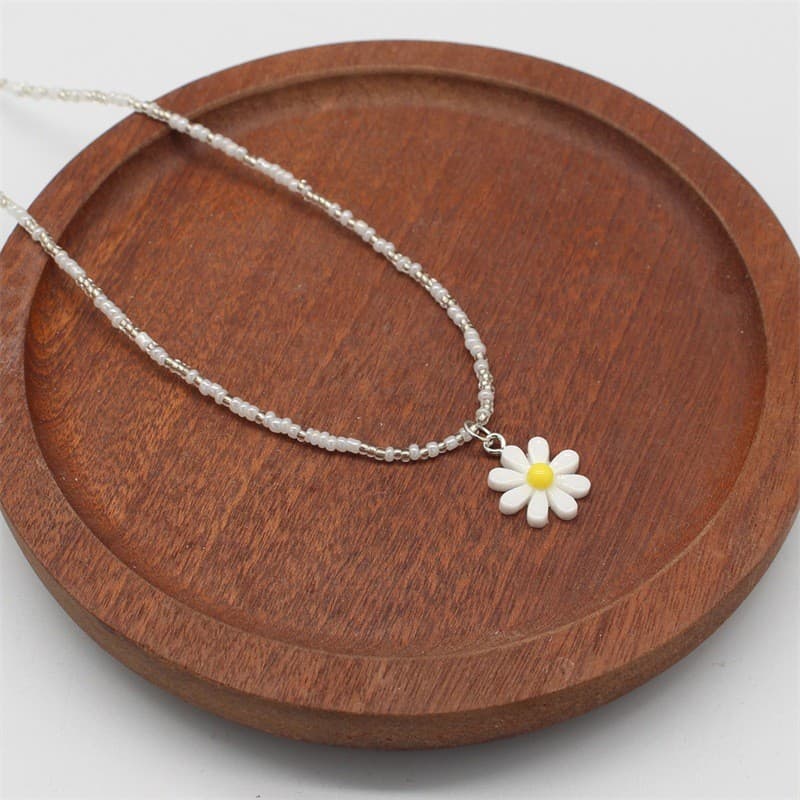 จี้ดอกไม้ necklace เครื่องประดับแฟชั่น handmade หลายสี สําหรับผู้หญิง#0358 รูปที่ 9