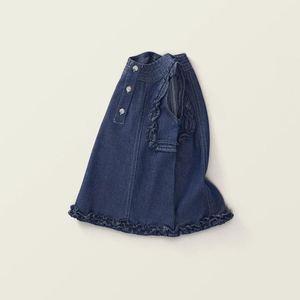 Hania kids ชุดเดรสยีนส์เด็กแขนกุด เสื้อผ้าเด็กผู้หญิง K4125029 รูปที่ 6