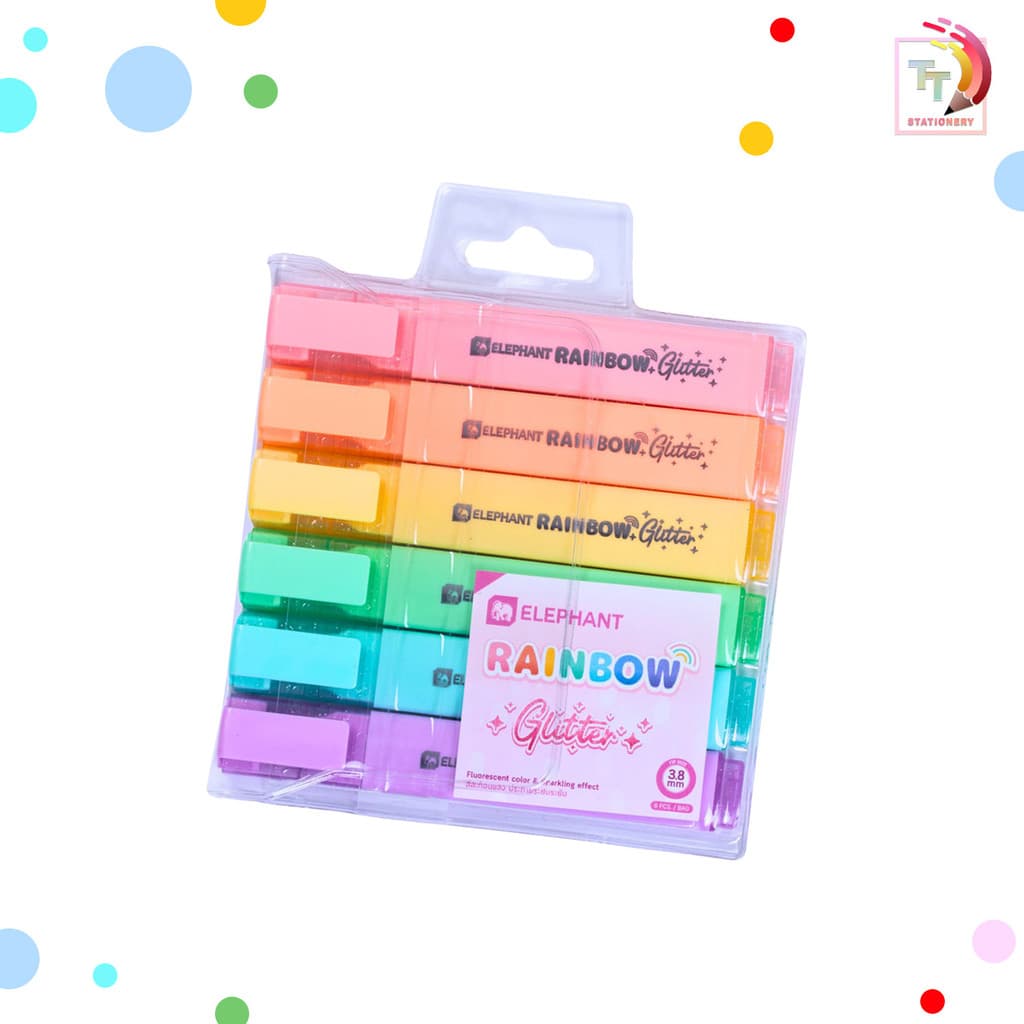 Elephant ปากกาเน้นข้อความ ไฮไลท์ รุ่น Rainbow /Rainbow Glitter ขนาด 3.8 มม. รูปที่ 4