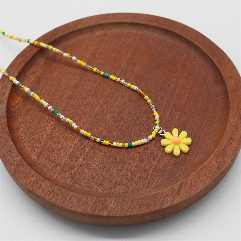 จี้ดอกไม้ necklace เครื่องประดับแฟชั่น handmade หลายสี สําหรับผู้หญิง#0358 รูปที่ 6