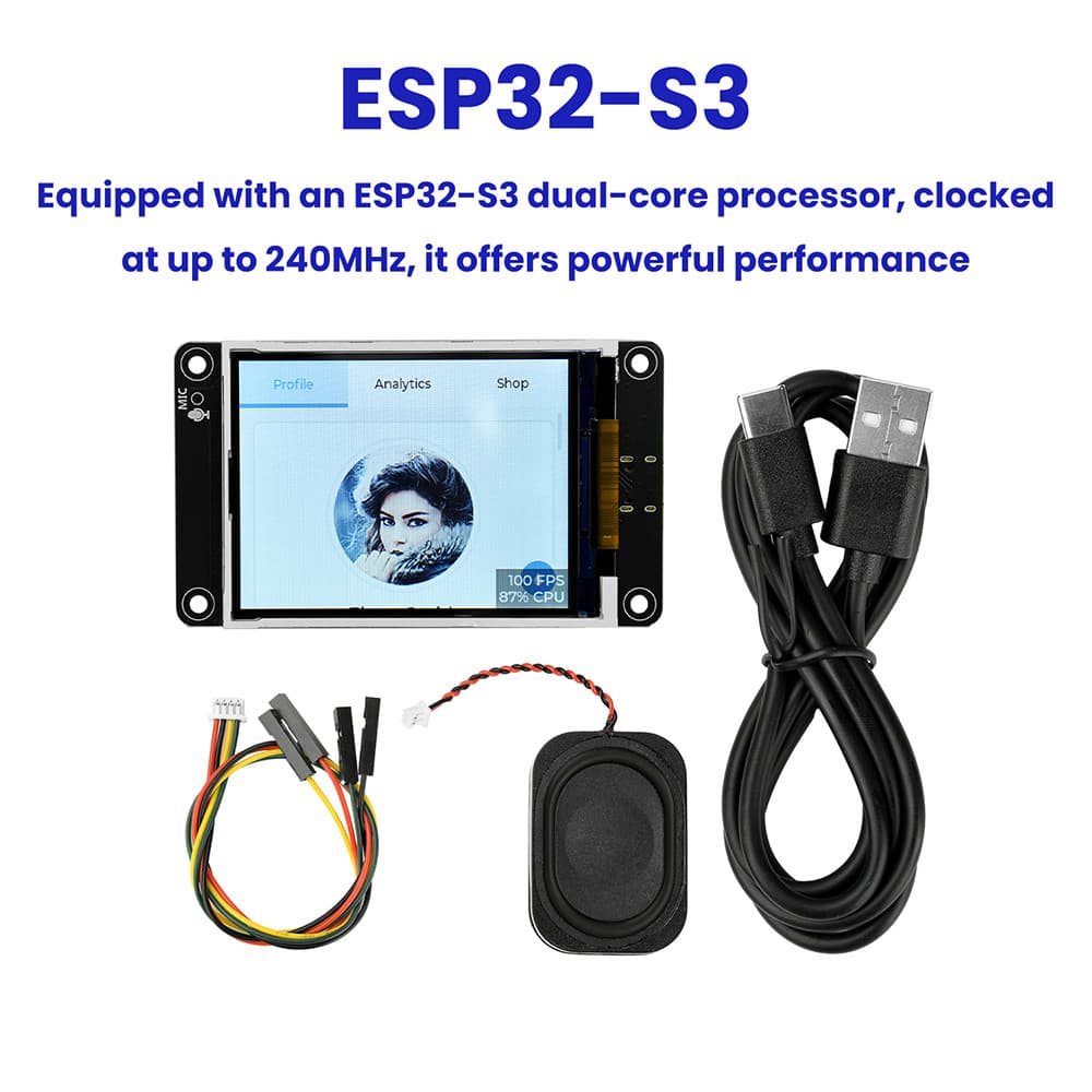 ESP32-S3 ES3C28P บอร์ดพัฒนา WiFi BT สมาร์ทจอแสดงผลหน้าจอ 2.8 นิ้วโมดูล TFT หน้าจอสัมผัสรองรับ XiaoZhi Type-C รูปที่ 3