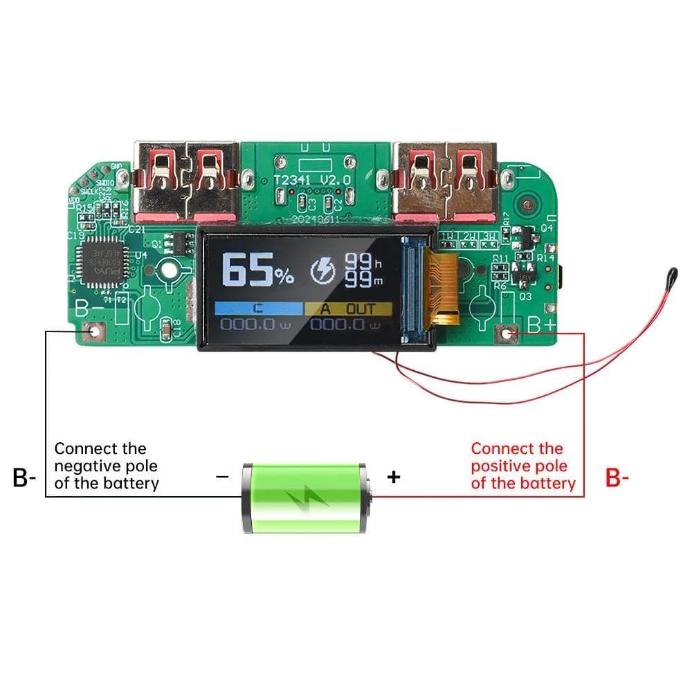 22.5W PD/QC หน้าจอสี Super Fast ชาร์จโมดูลวงจร DIY เมนบอร์ด 5V 3A/9V 2A/12V 1.5A/10V2.25A รูปที่ 5
