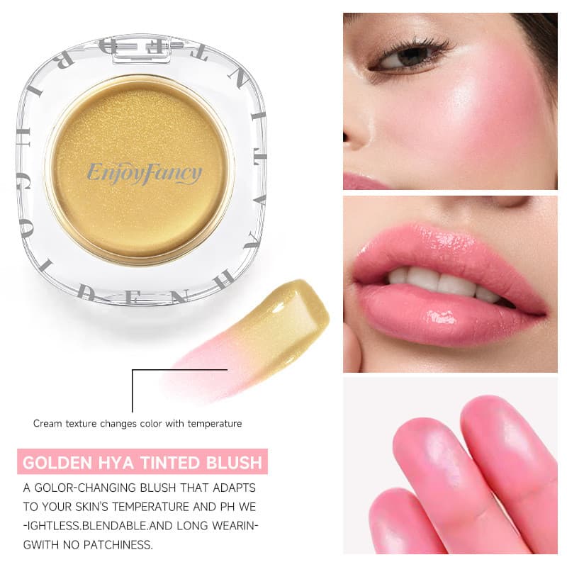 ซื้อ 1 แถม 3 บลัชออนครีมเปลี่ยนสีตามอุณหภูมิ เนื้อครีมชุ่มชื้น สีชมพูธรรมชาติ ใช้ได้ทั้งแก้มและปาก รูปที่ 4