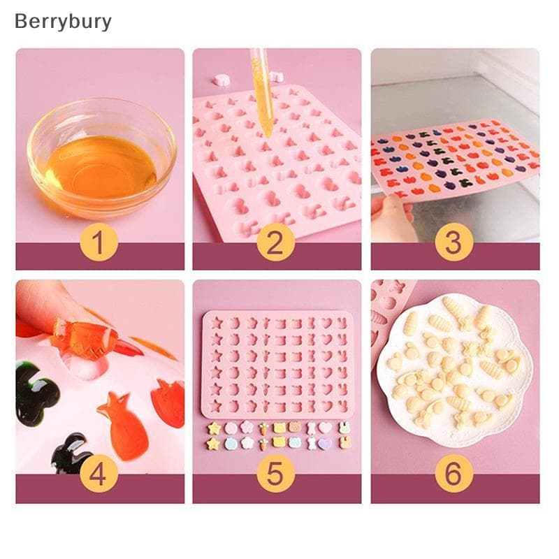 Berrybury ผสมผลไม้สัตว์ซิลิโคนช็อกโกแลตแม่พิมพ์ปลา Fudge Candy Jelly Mould เรขาคณิตหัวใจเค้กตกแต่งเบเกอรี่ถาดน้ําแข็งของขวัญใหม่ รูปที่ 5