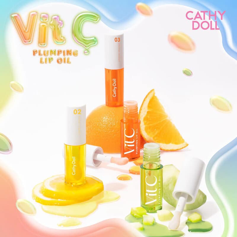 Cathy Doll Vit C Plumping Lip Oil 2.4g เคที่ ดอลล์ ลิปออยล์บำรุงริมฝีปาก รูปที่ 8