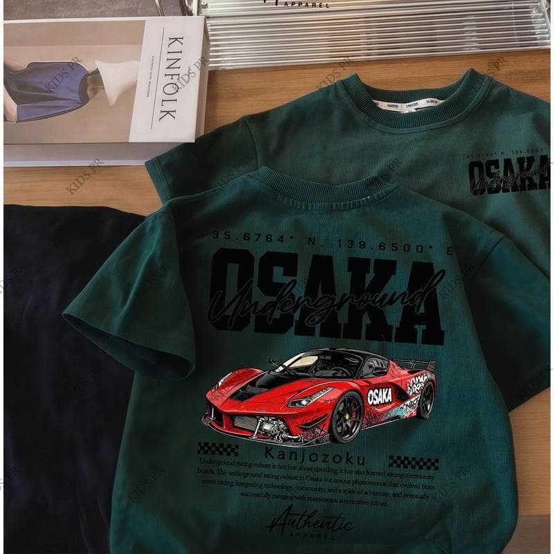 COD 2026 Tokyo Racing Car Printed Kid's T-shirt Fashion Trendy Casual Pure Cotton Top for 3-13 Yrs T11 รูปที่ 7