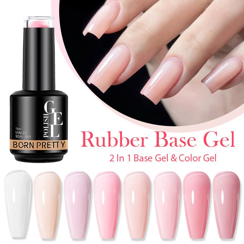 BORN PRETTY Nude Jelly Gel Polish Rubber Base Gel 15ml Self-leveling Nude Color Soak Off กึ่งถาวร UV Gel รูปที่ 1