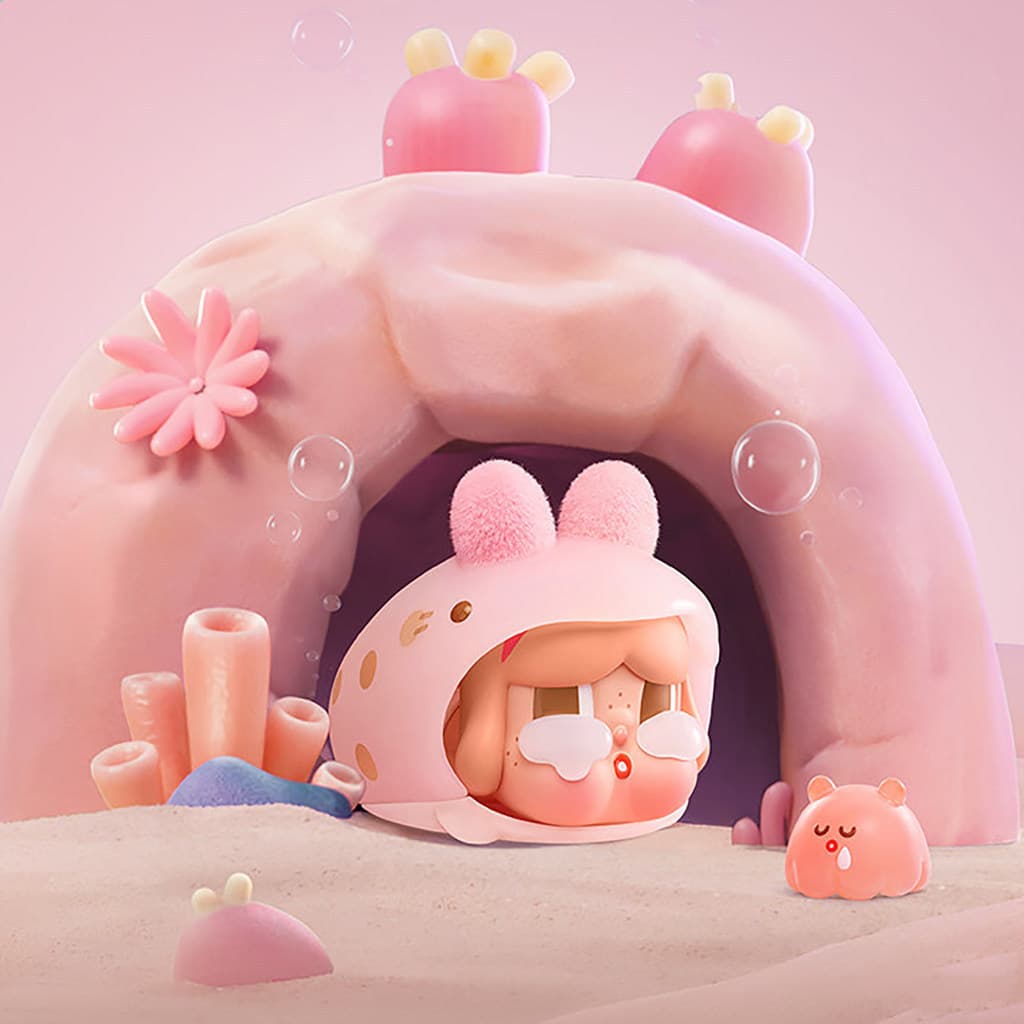 P POPMART CRYBABY Tears Flow เข้าสู่ Sea Series เครื่องประดับอินเทรนด์เล่นรูป Mystery กล่องของขวัญ รูปที่ 5