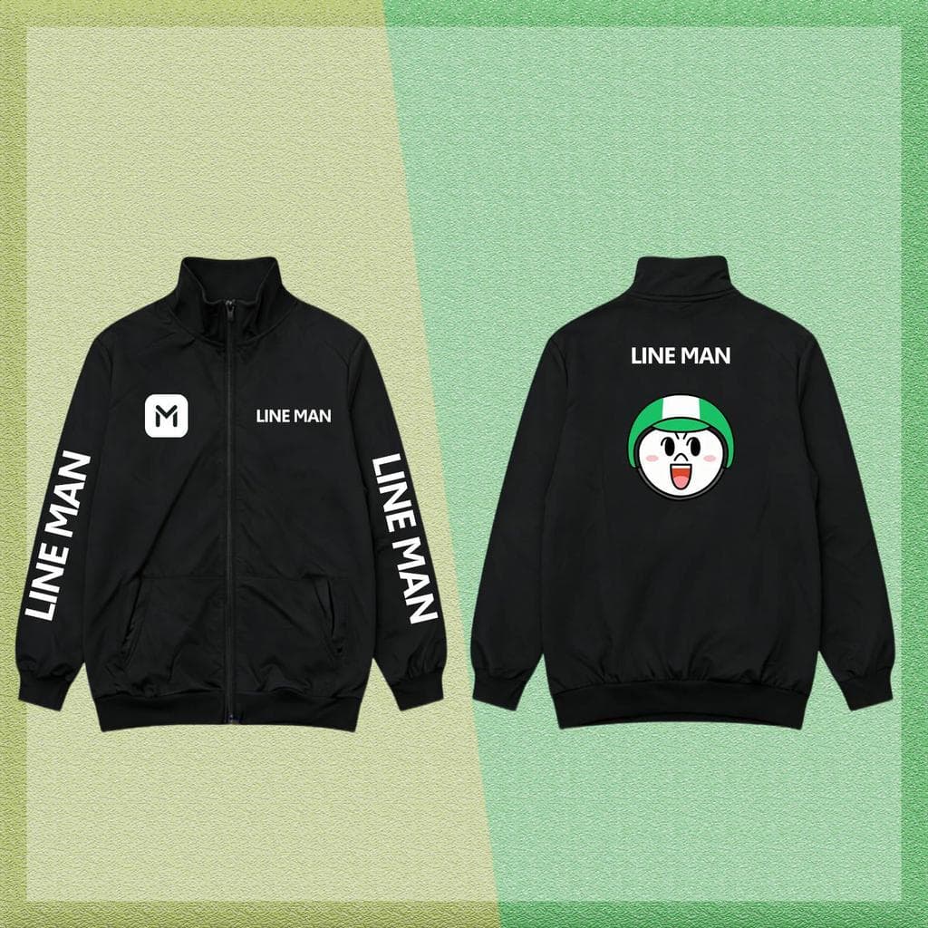 เสื้อคาร์ดิแกนคอตั้ง】line man Zip-Up Sweatshirt Unisex เสื้อแจ็คเก็ตคอตั้ง ใส่ได้ทั้งชายและหญิง #lineman & Thailand รูปที่ 2