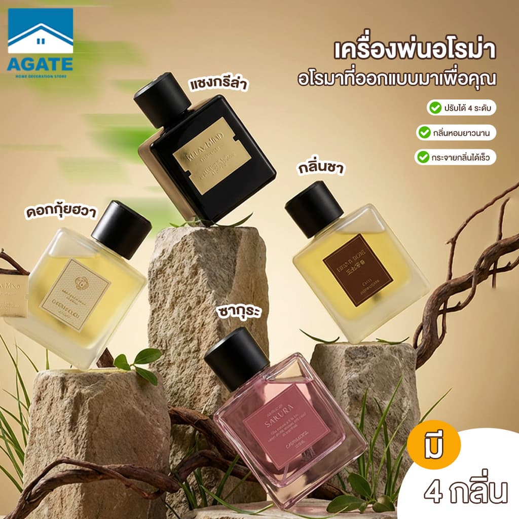 อะโรมาเธอราพี เครื่องอโรมาเธอราพี เครื่องพ่นไอน้ำอโรม่า ไม่มีไฟ สเปรย์น้ำหอม สเปรย์ สารสกัดจากพืช กลิ่นหอมติดทนนาน รูปที่ 1
