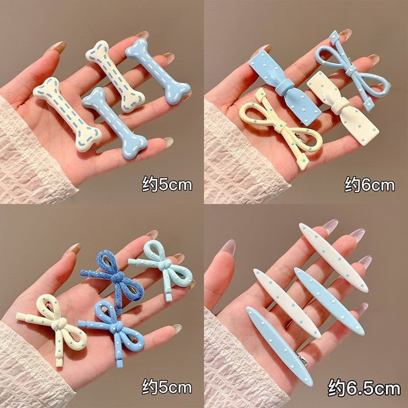 กิ๊บติดผมหน้าม้าสีสันสดใสน่ารัก 4 ชิ้นชุดเครื่องประดับผมจัดแต่งทรงผมสไตล์เกาหลีสําหรับสุภาพสตรี รูปที่ 9