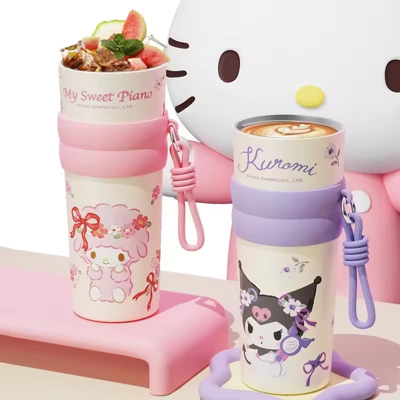 แก้วน้ำเย็นแบบมีหลอดดูด ลายการ์ตูน Hello Kitty Kuromi ขนาด 710 มล. ขวดน้ำพกพาขนาดใหญ่ ลายการ์ตูน Nick Wilde Judy TH รูปที่ 2