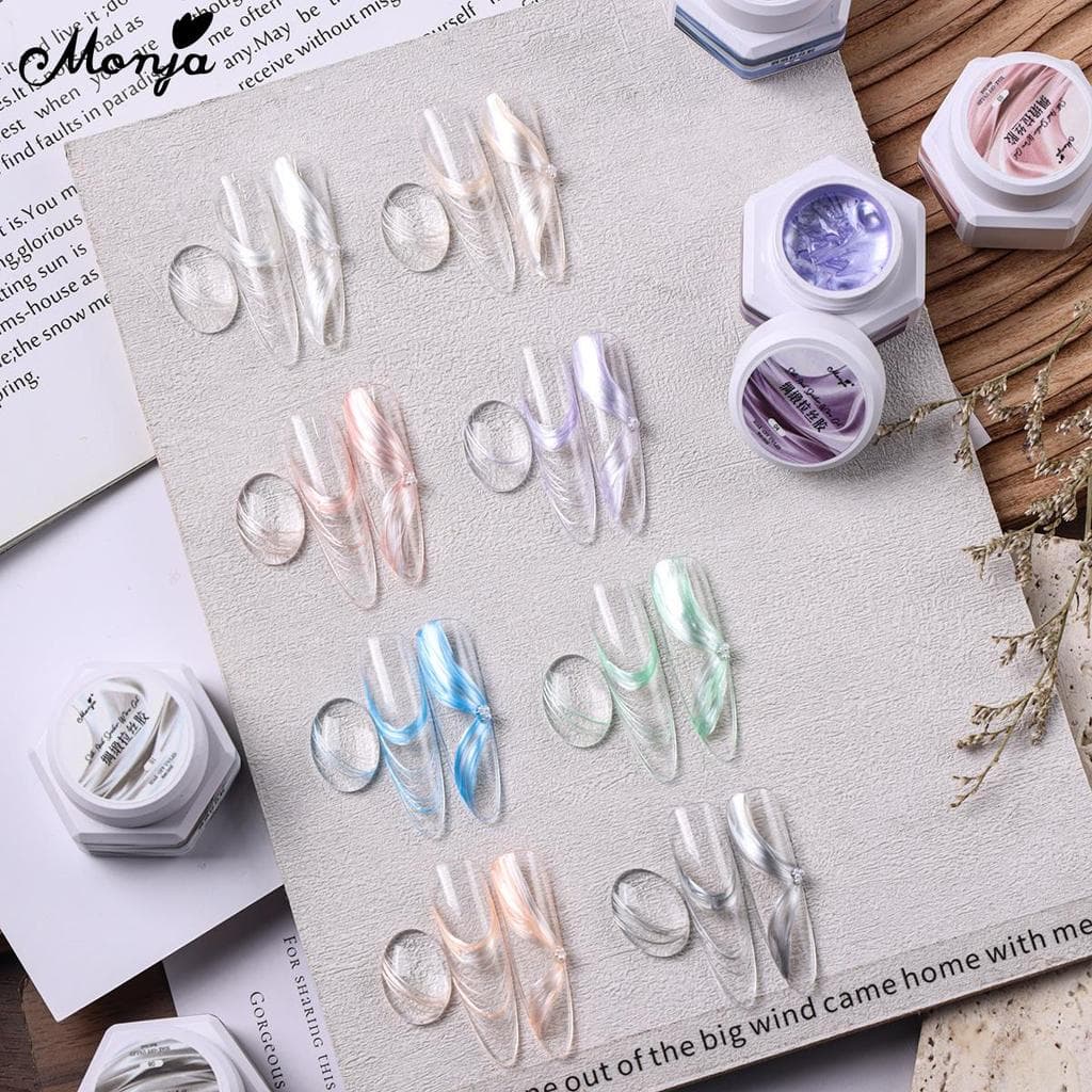Monja 5 ml/กล่องเล็บ Spider UV เจลโปแลนด์สีซาติน Pearlescent ผ้าไหม Smooth Shine สะท้อนแสง Elastic รูปที่ 4
