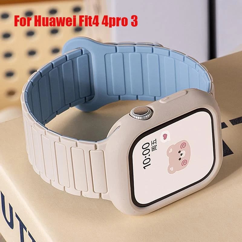 สายรัดแม่เหล็กซิลิโคน + CaseFor Huawei Fit 5 pro 4 pro 4 3 สายรัดข้อมือซิลิโคนสําหรับ Huawei Fit 4 3 สายนาฬิกา รูปที่ 1