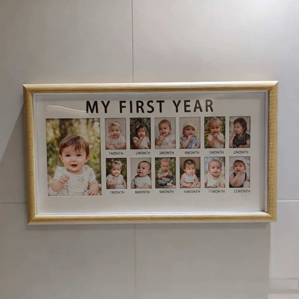 กรอบรูปเด็ก MY FIRST YEAR บันทึกการเติบโตของทารก กรอบรูปความทรงจำลูก ของตกแต่งห้องเด็ก รูปที่ 7