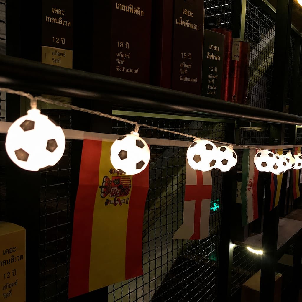 ไฟตกแต่งธีมฟุตบอล LED Football ตกแต่งผับ บาร์ ร้านอาหาร ของตกแต่งแฟนกีฬา รูปที่ 9